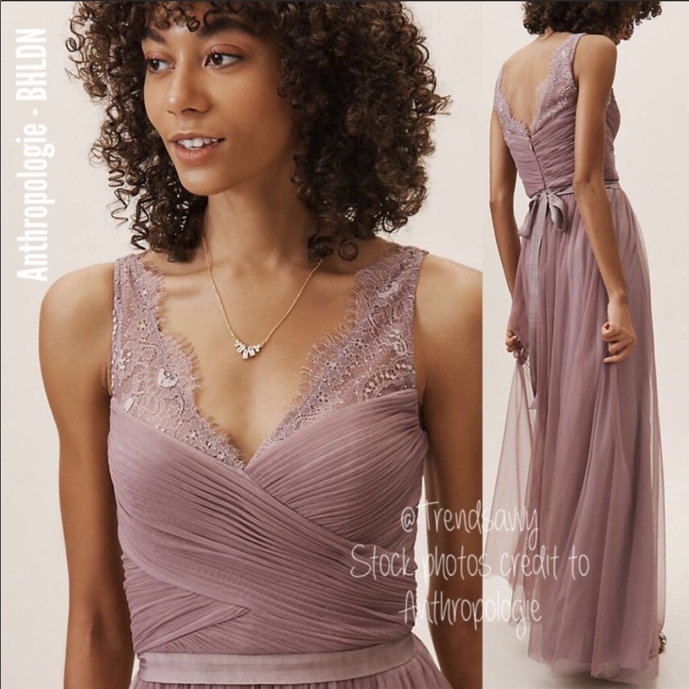 NWT Anthro BHLDN violet grey Fleur dress 24 - Picture 8 of 8